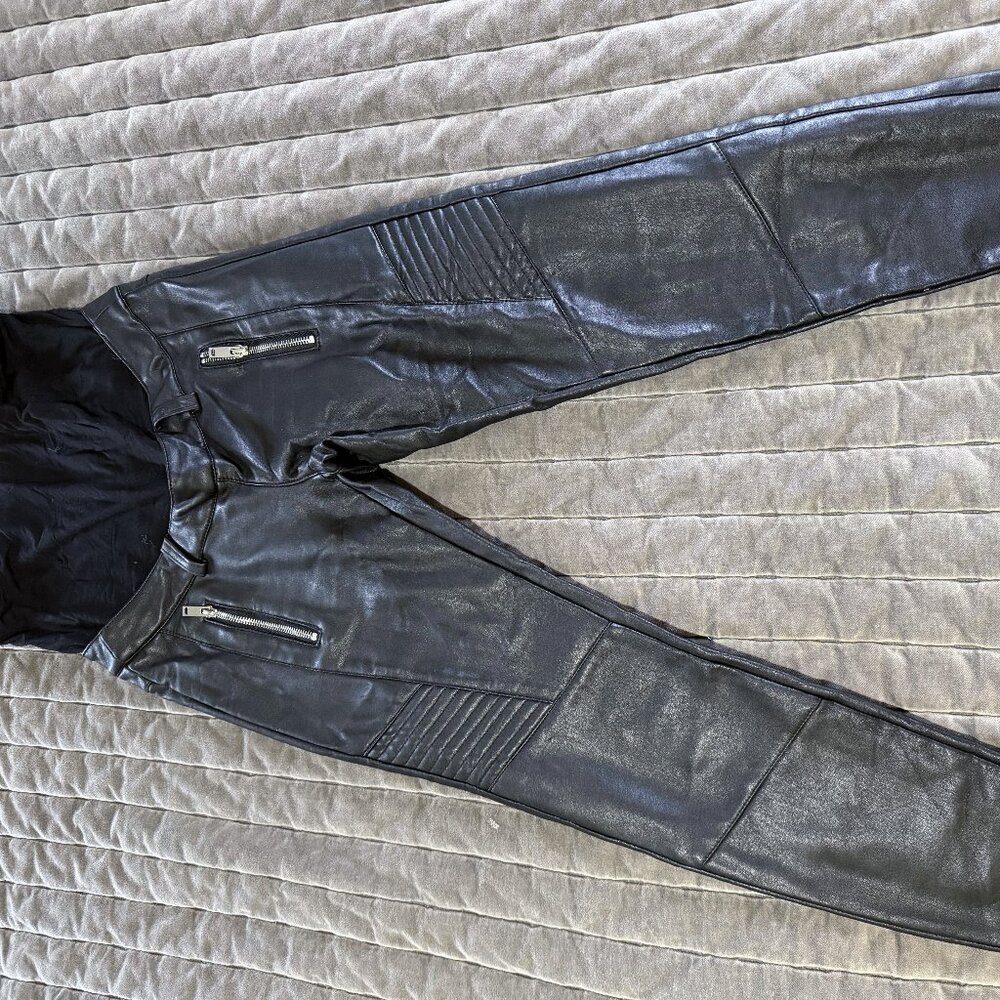 TopShop Maternity faux leather moto leggings sz 4